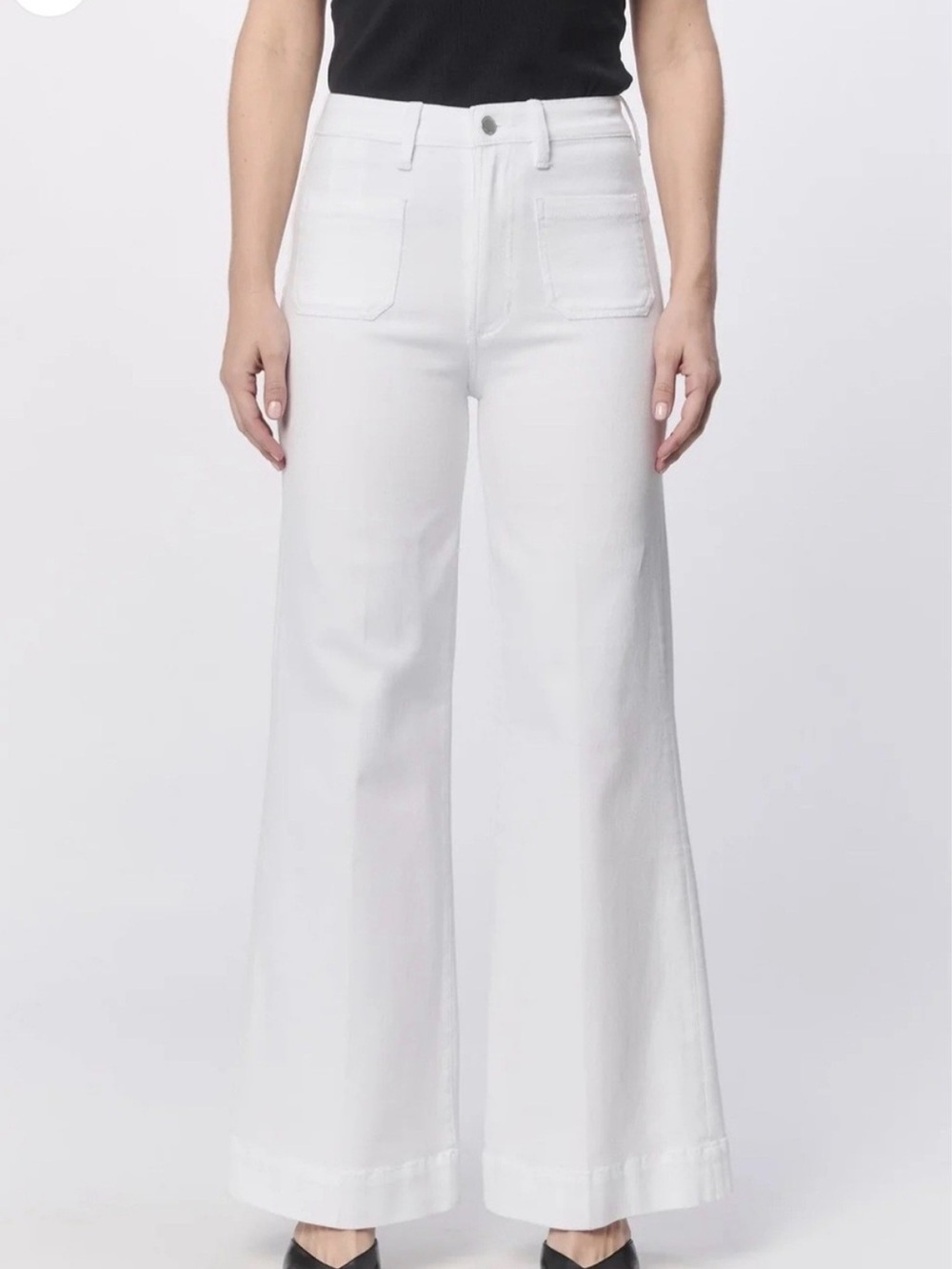 NEW WITG TAGS - Sz 29 Dear John Fiona White High-Rise Wide-Leg Soft Jeans - Picture 1 of 2